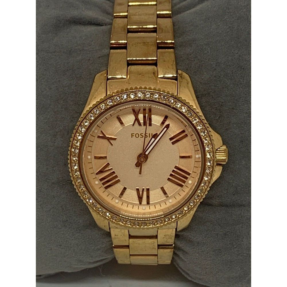 Fossil AM4578 Women's Stainless Steel Analog Rose Gold Dial Quartz Watch E447